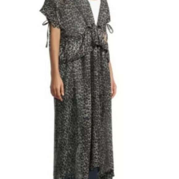 NWT TIME & TRU LEOPARD CHIFFON KIMONO 2XL-3XL - Picture 4 of 8